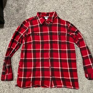 Duluth Trading Co women’s free swinging flannel shirt size L - red plaid